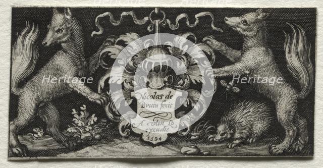 Coat of Arms, 1594. Creator: Nicolaes de Bruyn (Netherlandish, 1571-1656); A. van Londerseel.