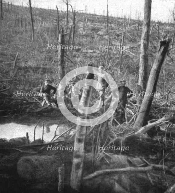 The Battle of La Malmaison; Before our artillery preparation: German soldiers..., 1917. Creator: Unknown.