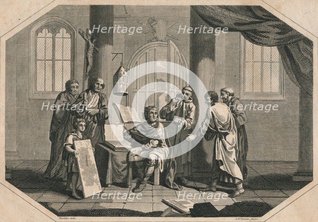 The division of England into Counties, Hundreds & Tythings by Alfred the Great, 1808. Artist: Ambrose William Warren