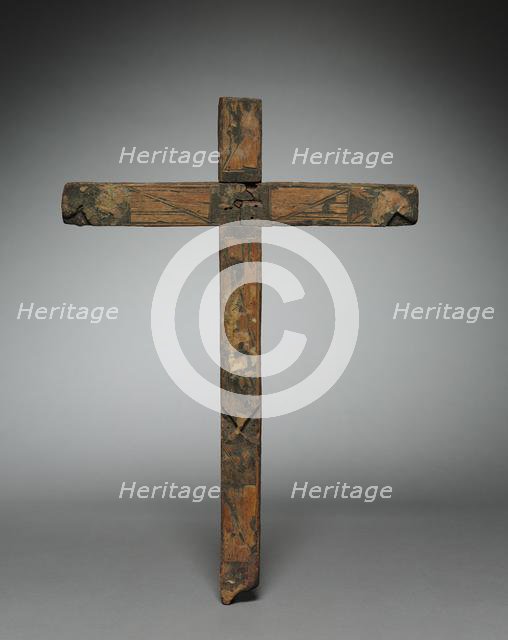 Straw Inlay Cross, 1600s-1700s. Creator: Unknown.