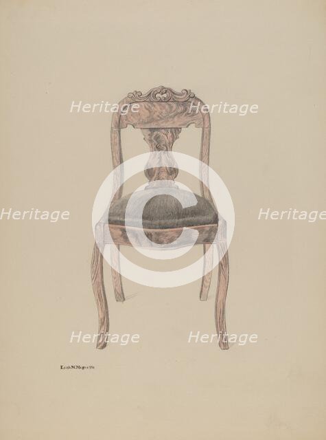 Fiddle-back Chair, c. 1937. Creator: Edith Magnette.