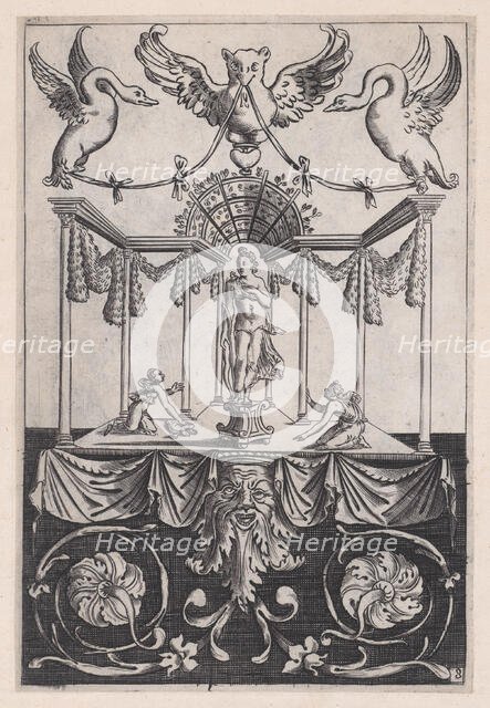 Ornamental Panel, ca. 1514-36. Creator: Agostino Veneziano.