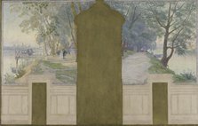 Esquisse pour la salle des mariages de la mairie d'Asnières : Paysages. La Seine..., c.1900. Creator: Henri Marius-Camille Bouvet.