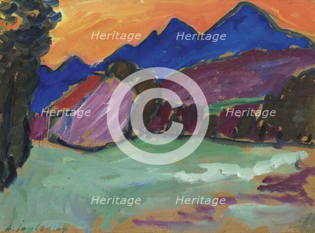 Red Evening - Blue Mountains, c. 1910. Creator: Javlensky, Alexei, von (1864-1941).