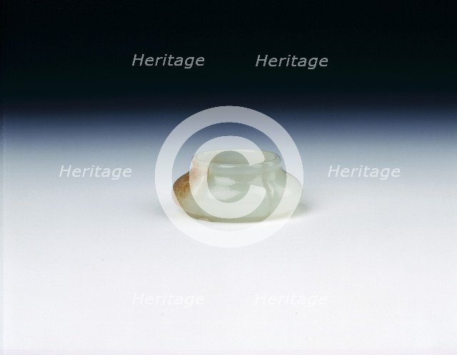 Mutton fat jade four-lobed brushwasher, Qing dynasty, China, probably 18th century. Artist: Unknown