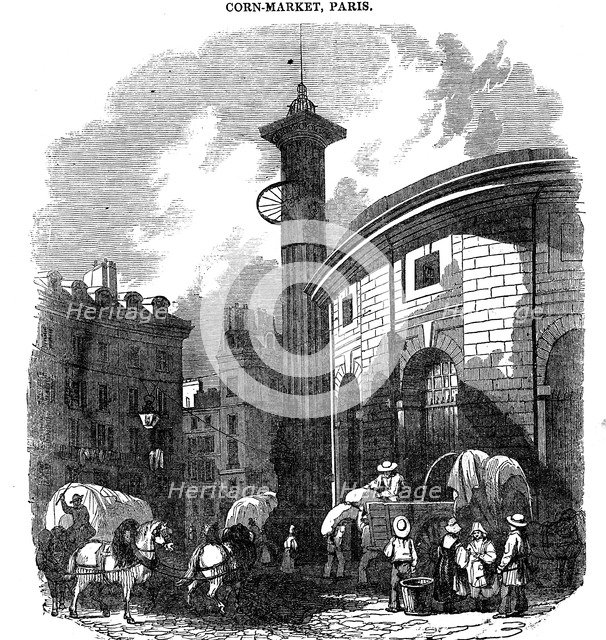 'Corn-Market, Paris', 1836. Artist: Unknown