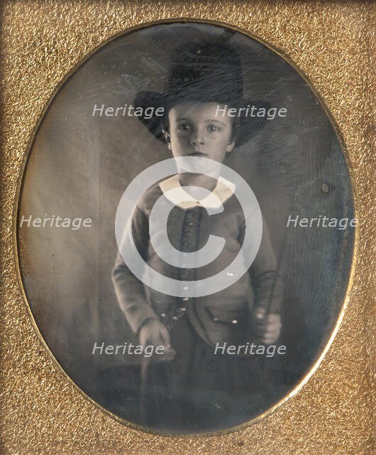 Young Boy Wearing Livery or Riding Costume, 1840s. Creator: Unknown.