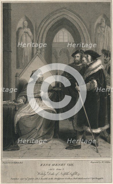 'King Henry VIII. Act 3. Scene 2. Wolsey, Duke of Norfolk, Suffolk & c', 1796.  Artist: WC Wilson.