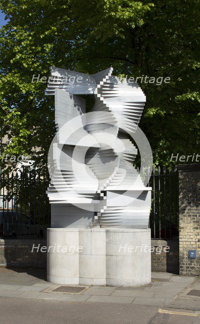 'Construction in Aluminium', sculpture by Kenneth Martin, Cambridge, Cambridgeshire, 2015.  Artists: Patricia Payne, Kenneth Martin.