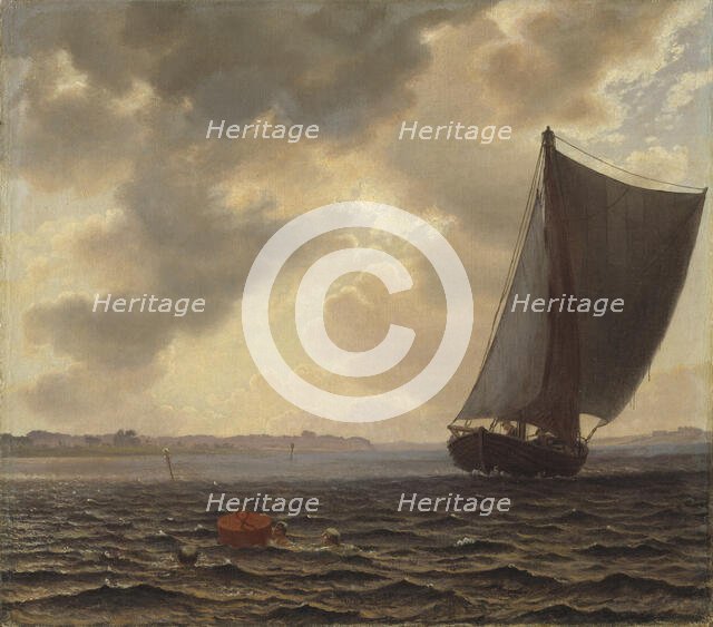 Sailing Boats in Guldborg Sound, 1861. Creator: Vilhelm Kyhn.
