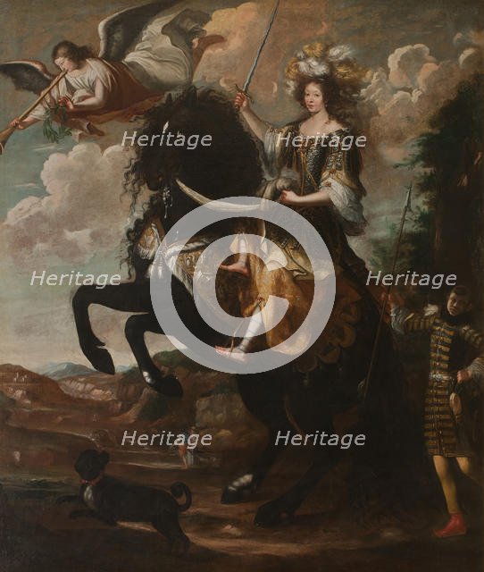 Equestrian portrait of Marie Jeanne Baptiste (1644-1724), Duchess of Savoy, c. 1670. Creator: Buffi, Giovanni Luigi (active second Half of 17th cen.).