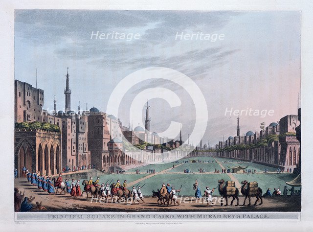 'Principal Square in Grand Cairo, with Murad Bey's Palace', 1801. Artist: Thomas Milton