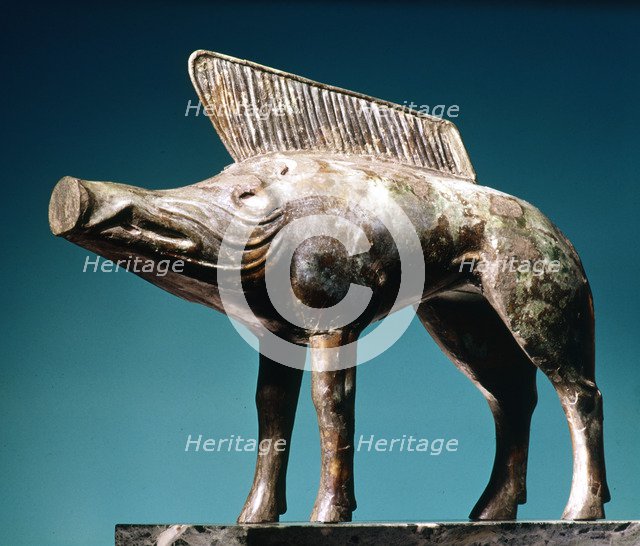 Celtic art: bronze boar from the Sanctuary of Newy, Loiret, France, 1st century AD. Artist: Unknown