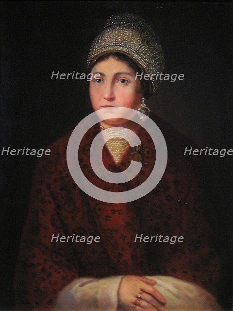 Vasilisa Kozhina, 1813. Artist: Smirnov, Alexander F. (Early 19th cen.)