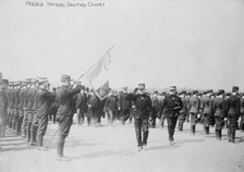 French officers saluting colors, between c1914 and c1915. Creator: Bain News Service.