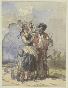 Farmers on a path, c1830-1872. Creator: Jakob Becker.