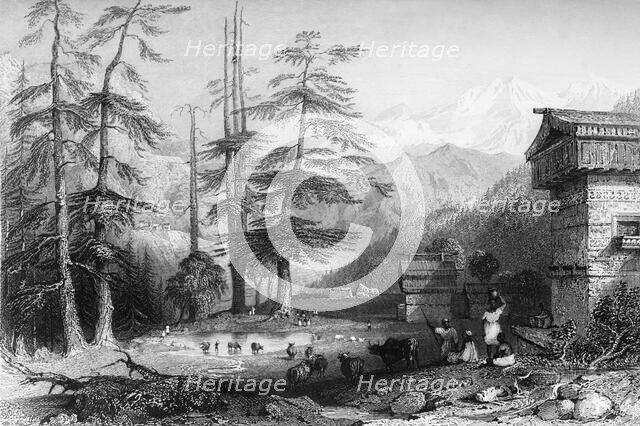 'Village of Koghera & Deodar Forest', 1845. Creator: Unknown.