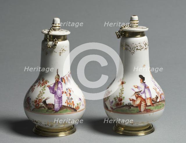 Covered Flasks, c. 1720-1723. Creator: Meissen Porcelain Factory (German).