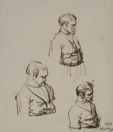 Three studies of a man seen in profile. Creator: Rembrandt Harmensz van Rijn.