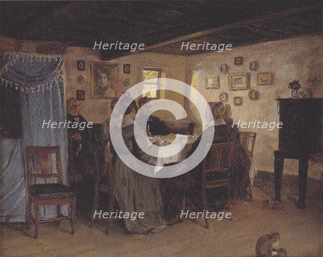 The Artist's Friends and Family Seated Round a Table, Vejby, North Zealand, 1843. Creator: Peter Christian Thamsen Skovgaard.