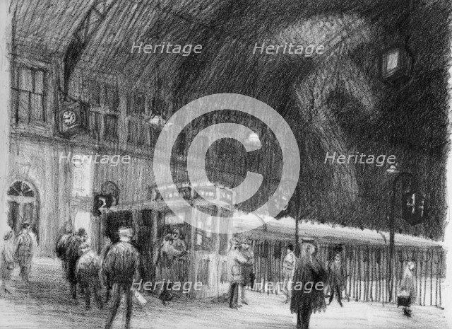 Railway station, 1951. Creator: Shirley Markham.