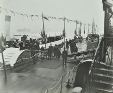 The Prince of Wales inaugurating the London Steamboat Service, River Thames, London, 1905. Artist: Unknown.