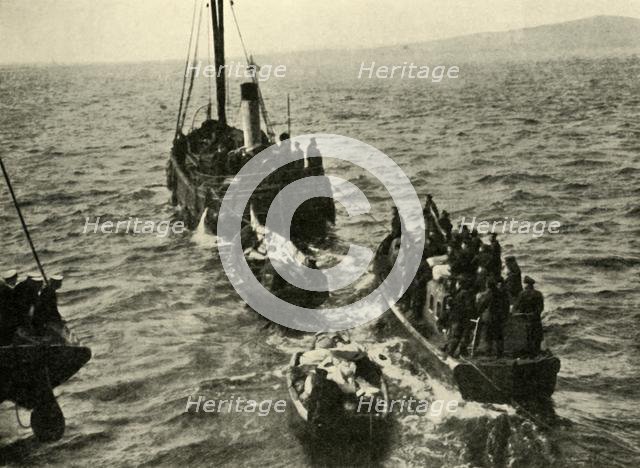 'The Scuttling of the German Fleet at Scapa Flow', First World War, 1918, (c1920). Creator: Unknown.