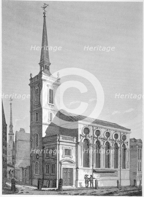 Church of St Michael, Queenhithe, City of London, 1812.                                           Artist: Joseph Skelton