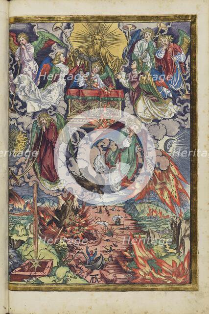 The seventh seal and the first four trumpets. From the Apocalypse (Revelation of John), 1511. Creator: Dürer, Albrecht (1471-1528).