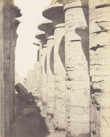 Karnak (Thèbes), Palais - Salle Hypostyle - Colonnade Centrale Vue du ..., 1851-52, printed 1853-54. Creator: Félix Teynard.