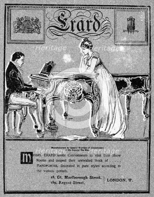 Advertisement for Erard pianos, 1901. Artist: Unknown