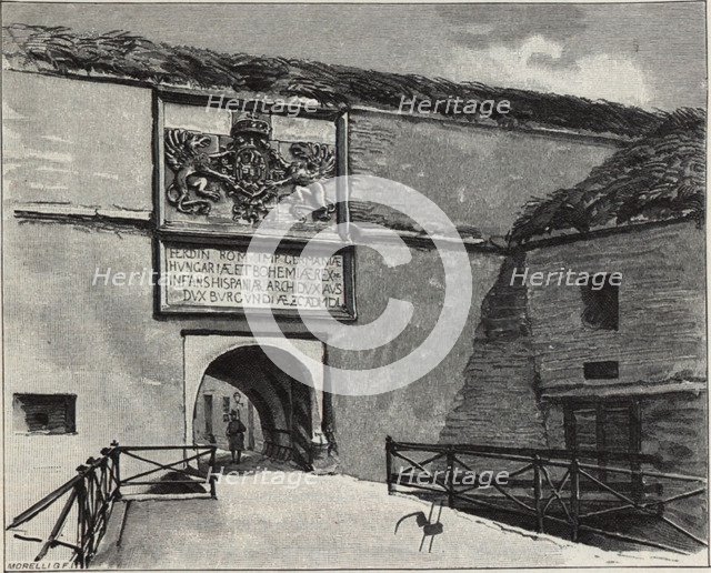 The Gate of the Old Fortress in Komárno, 1890s. Artist: Háry, Gyula (Julius) (1864-1946)