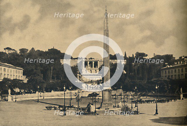 'Roma - Obelisk, fountains and square of the Popolo. - Terraces of the Pincio public park', 1910. Artist: Unknown.