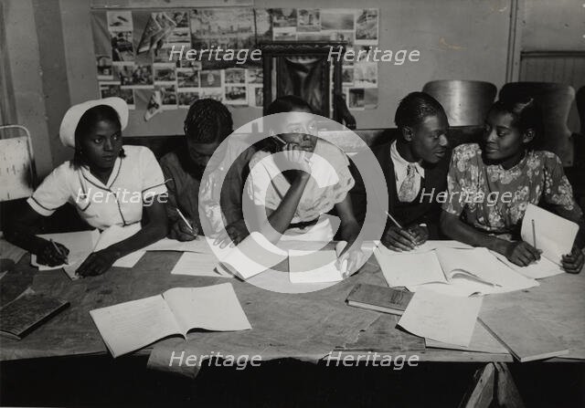 Students writing, 1935 - 1943. Creator: Unknown.