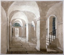 Interior view of a hall in Horsemonger Lane Prison, Union Road, Southwark, London, 1832. Artist: G Yates