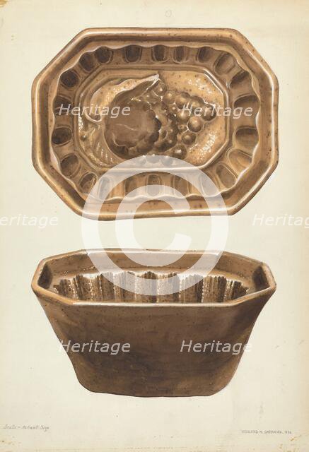 Crockery Mold, 1936. Creator: Howard H. Sherman.
