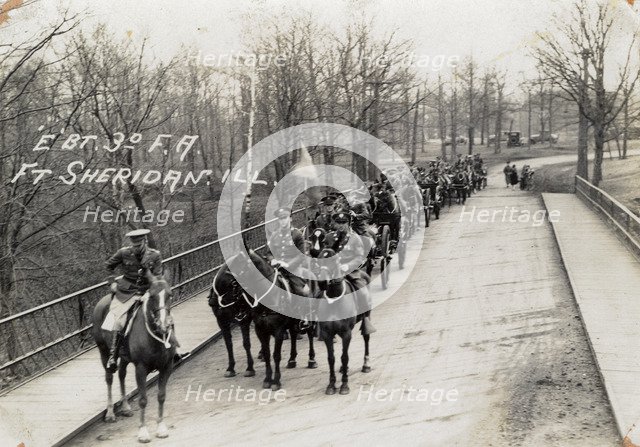 Troops of E Battalion, 3rd Field Artillery Regiment, Fort Sheridan, Illinois, USA, 1930. Artist: Unknown