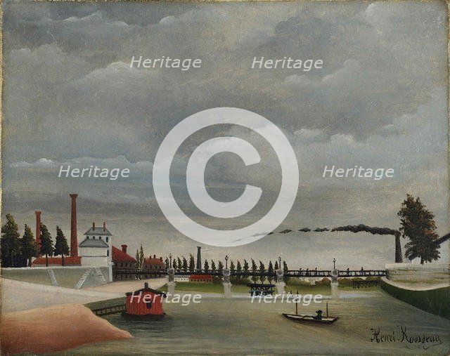 View of the Footbridge at Passy, 1890-1891. Creator: Rousseau, Henri Julien Félix (1844-1910).