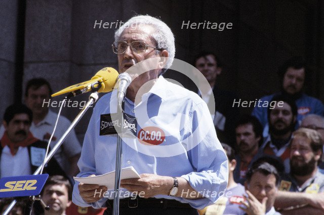 Marcelino Camacho (1918-2010), a Spanish trade unionist miting.