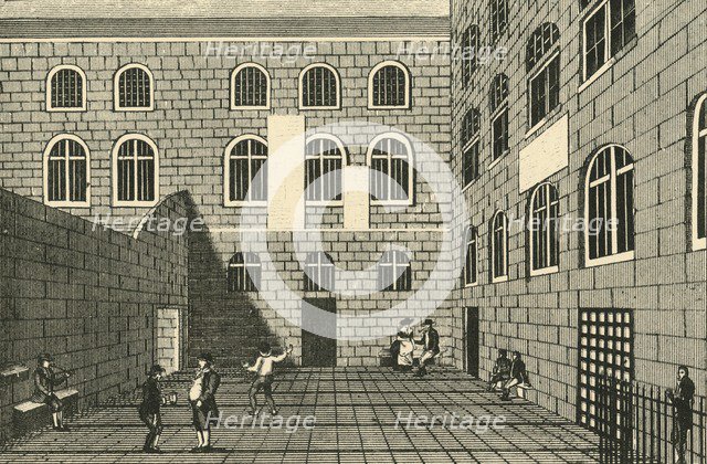 'Newgate, Inner Court', 18th century, (1925). Creator: Unknown.