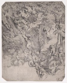 The garden of Venus, proof impression of upper left corner, ca. 1631-37. Creator: Pietro Testa.