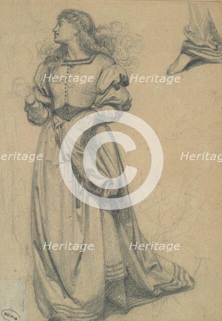 Study for female figure in engraved illustration to Amor Mundi, (c1865). Creator: Frederick Augustus Sandys.