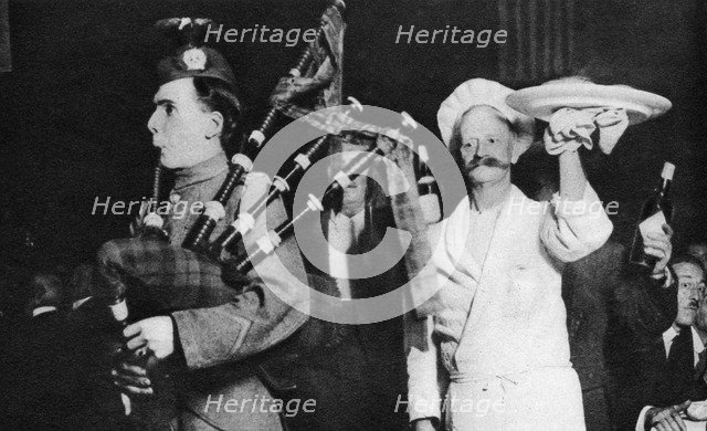 Presentation of the haggis at a Caledonian banquet, London, 1926-1927. Artist: Unknown
