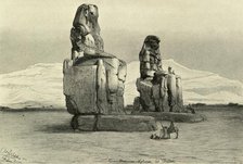 Colossi of Memnon at Thebes, Egypt, 1898.  Creator: Christian Wilhelm Allers.
