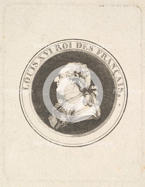 Print of a Portrait Medal of Louis XVI, possibly 1789-90. Creator: Augustin de Saint-Aubin.