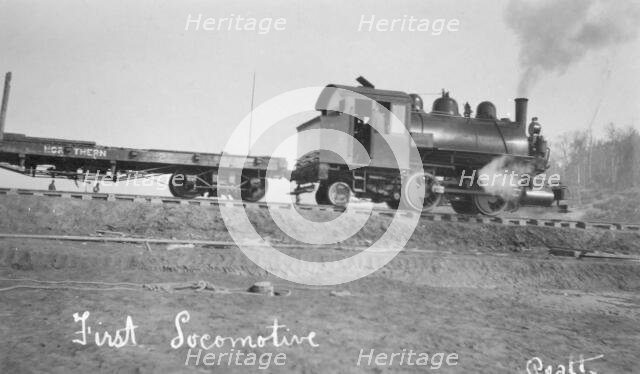 First locomotive of U.S. Railroad, between c1900 and c1930. Creator: Unknown.