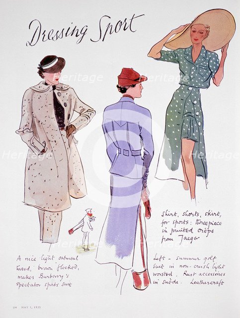 'Dressing Sport', fashion illustration, 1935. Artist: Unknown