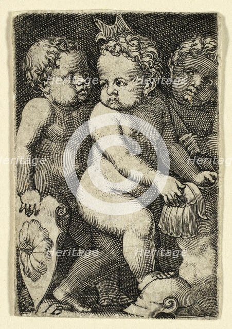 Three Putti with Armor, 1523/30. Creator: Master I.B..