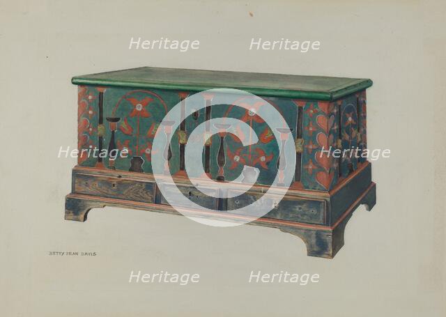 Pa. German Chest, c. 1938. Creator: Betty Jean Davis.