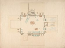 Plan and Elevations of a Room, early 19th century. Creator: Anon.